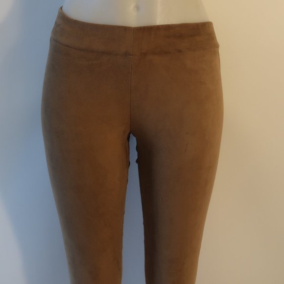Womens Shari's Place Tan Elastic Waist Pull-On Suede Pants 38 US/S * - Picture 4 of 13